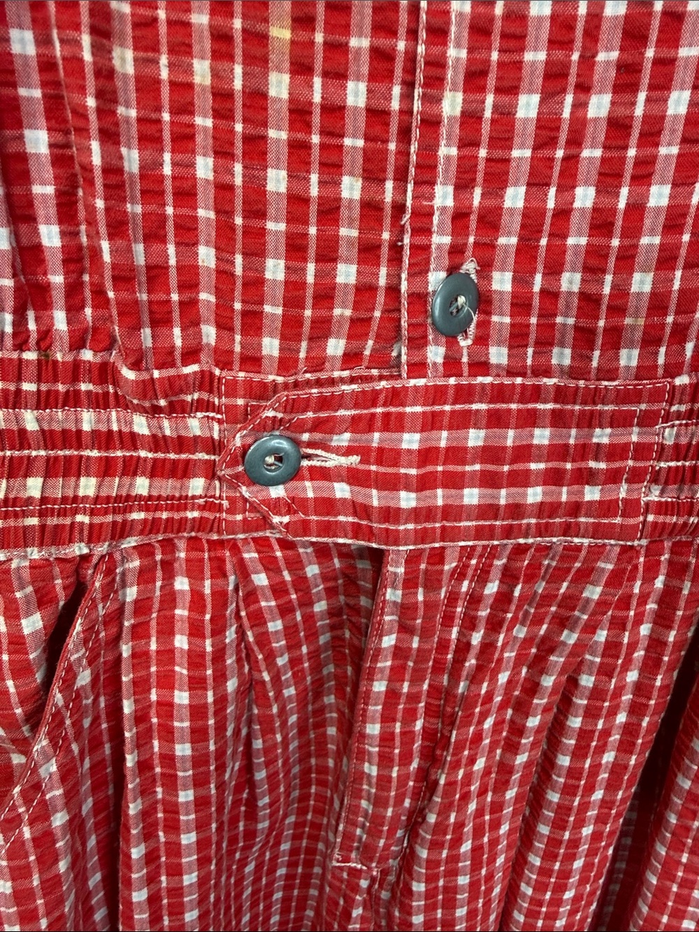 LizWear Ruby Gingham Seersucker Plaid Sleeveless Jumpsuit Vintage Circa 1980's 4 - Picture 8 of 14